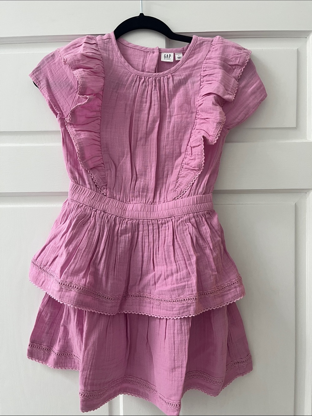 GAP Girls Pink Ruffle Tiered Dress